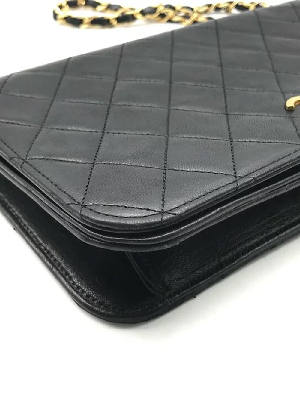 Authentic CHANEL 24k gold plated black lambskin classic flap shoulder bag - Picture 4 of 12